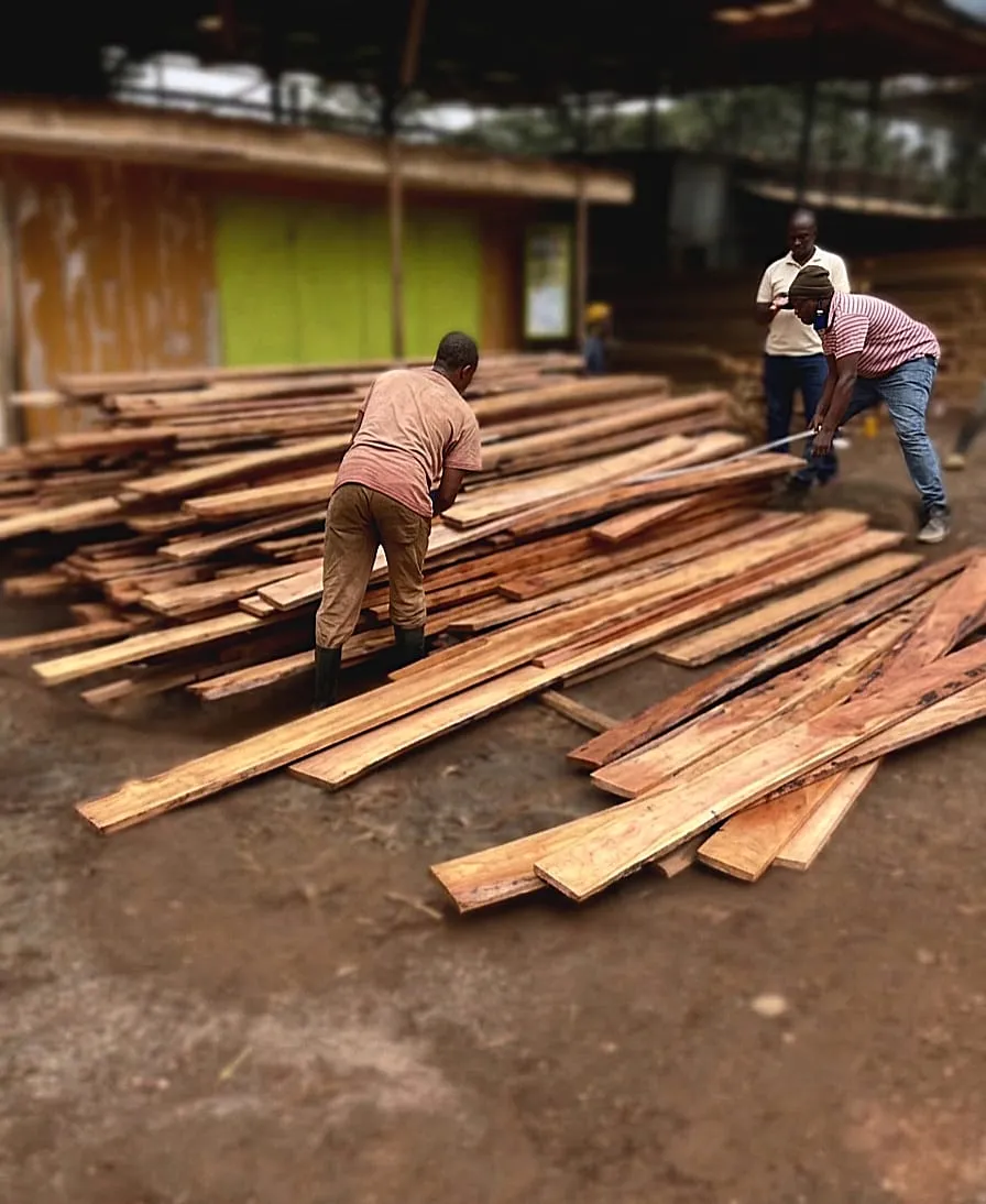 Nepro Timbers team sorting quality timber at our Ruiru yard